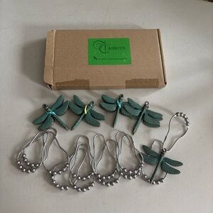 Dragonfly shower curtain rods  - Green and Silver